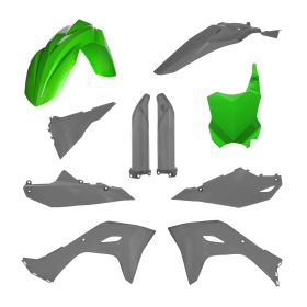 10 Teile ACERBIS Verkleidungskit Grün/Grau für KAWASAKI