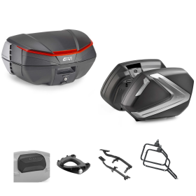GIVI V49 AIR Topcase-Kit V37 TECH schwarz orange/rauch 49/37L für SUZUKI GSX S GX