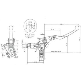 BREMBO 10505310 Front Brake Pump Axial Black Fixed Lever