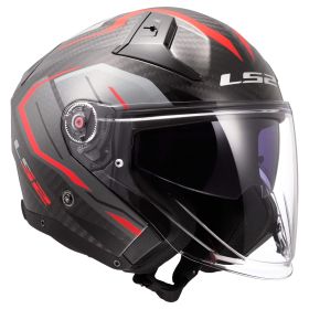 Casco Jet LS2 OF603 INFINITY II CARBON Urus Rosso Lucido