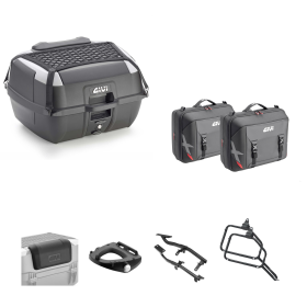 Kit GIVI bauletto B45+ borsa X-LINE nero grigio 45/33L per SUZUKI DL V STROM