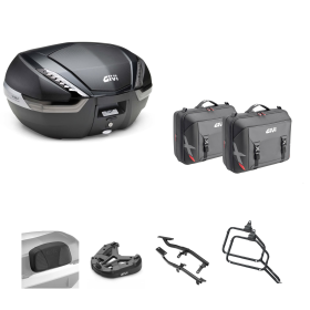 GIVI V47 TECH Kit de Top Case X-LINE Carbone/Fumé 47/33L pour SUZUKI DL V STROM