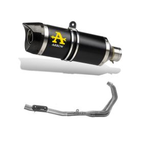 ARROW Thunder Slip-On Rennsportauspuff Dunkel Aluminium und Sammler für Yamaha Tracer 9