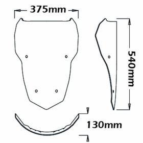 ISOTTA Interchangeable Windshield Transparent 540x375mm for HONDA Africa Twin CRF 1000 L