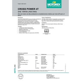 MOTOREX CROSS POWER 4T 10W/50 JASO MA 2 Motoröl 4L Kanister