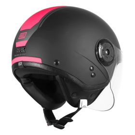 Demi Jet Helm ORIGINE NEON SCOOP Neonfuchsia Schwarz Größe XL