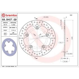 Disque frein fixe BREMBO 68B407G9 série or inox D.276 épaisseur 5 mm 5 trous BMW