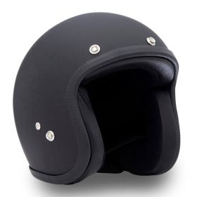 Jet Helmet Cafe Race 70's Pastello Vintage Black