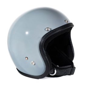 Jet Helmet Cafe Race 70's Pastello Vintage Grey
