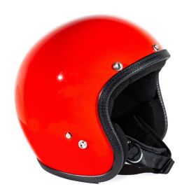 Jet Helmet Cafe Race 70's Pastello Vintage Red