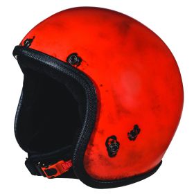 Casco Jet Cafe Race 70's Pastello Dirty Rosso