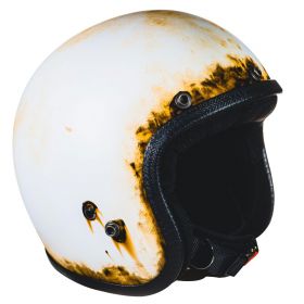 Jet Helmet Cafe Race 70's Pastello Dirty White