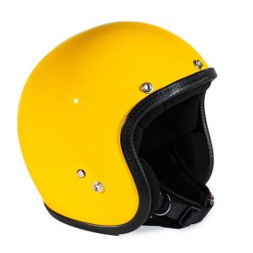 Jet Helmet Cafe Race 70's Pastello Vintage Yellow