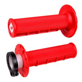 Manopole ODI GRIPS MX bloccaggio rapido half waffle rosso