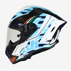 Casco Integrale JUST1 J-GPR DE ROSA REPLICA bianco/blu/carbon lucido