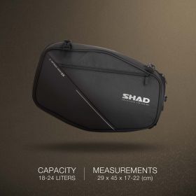 Paire de sacoches latérales moto SHAD SL58 noir extensibles 18/24L