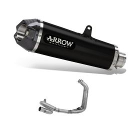ARROW dunkles Nichrom Slip-On Rennsportauspuff Vergaser-Endkappe Sammler Yamaha Tracer 700