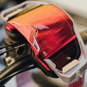 Lunettes de motocross ARMEGA FAUSTO 100 % avec lentille miroir rouge