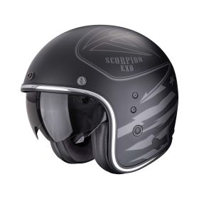 Casco jet cafe racer Scorpion EXO BELFAST EVO Dawg nero argento