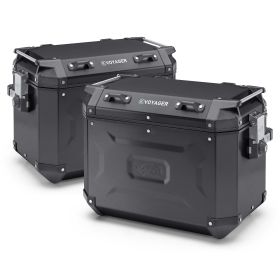 Paire de valises latérales KAPPA K’VOYAGER aluminium noir 48L