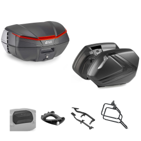 GIVI V49 AIR Topcase-Kit V37 TECH Schwarz Orange 49/37L für YAMAHA