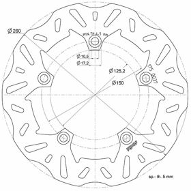 Disque de frein POLINI D.260 pour KYMCO PEOPLE 125/200