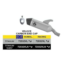Échappement ARROW Slip-On Veloce Racing en titane pour Ducati Multistrada V2/V2S