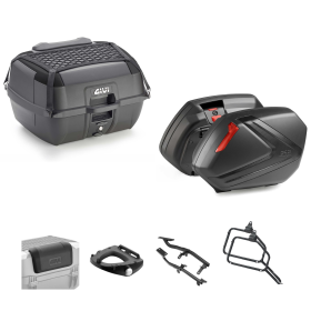 Kit de Top Case GIVI B45B+ V37 Noir/Rouge 45/37L pour YAMAHA