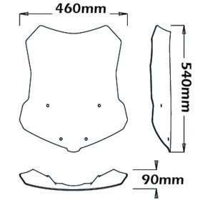 ISOTTA austauschbare Windschutzscheibe 540x460x6mm für TRIUMPH Tiger Explorer