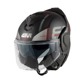 GIVI X36 Vertigo Wendbarer Modularer Helm schwarz rot