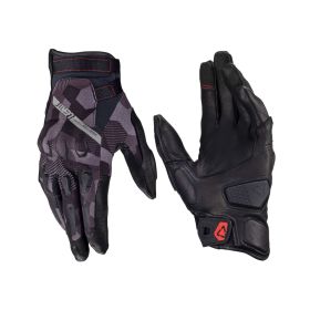 Gants moto LEATT ADV HydraDri 7.5 Short Camo noir gris imperméables