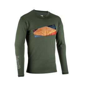LEATT Enduro 4.0 MTB Trikot Langarm Pine Green IceYarn Stoff