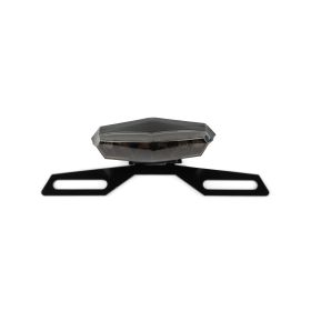 Feu arrière hexagonal LED STR8 Black-Line avec support de plaque d'immatriculation