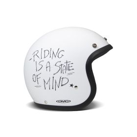 Casco Jet Cafe Racer DMD RETRO Oldie Bianco Opaco