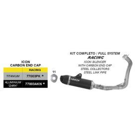 Marmitta completa ARROW Icon racing nera alluminio per Yamaha Tracer 7/Tracer 7 GT