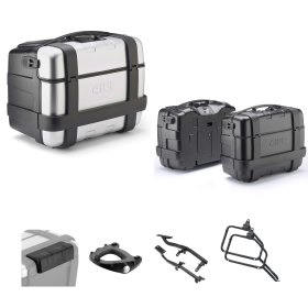 GIVI Trekker Aluminium Grau/Schwarz Gepäckkoffer Kit 46/33L für VOGE VALICO 900 DSX