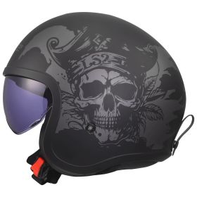 Casco jet LS2 OF599 SPITFIRE II WILLY nero grigio