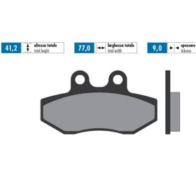 POLINI ORIGINAL Bremsbeläge Paar 41,2x77x9 mm