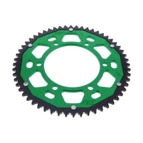 Corona ZF 56 denti passo 428 verde nera dual per Kawasaki
