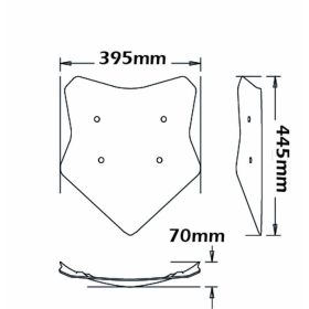 Cupolino basso ISOTTA intercambiabile Trasparente 445x395mm per BMW s 1000 xr
