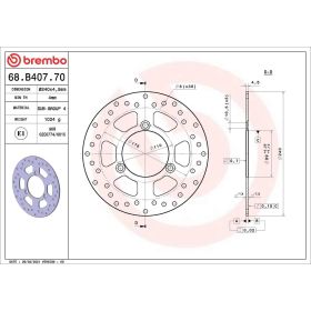 BREMBO Festbremscheibe 68B40770 Gold-Serie D.240 Dicke 4,5 mm 3 Löcher für SUZUKI