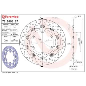 BREMBO schwimmende Bremsscheibe 78B40887 Gold-Serie D.320 Dicke 4,5 mm 6 Löcher für KTM