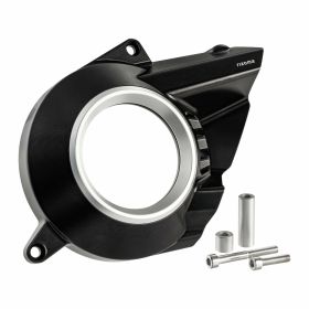 Bocchettone aria coperchio variatore RIZOMA nero anodizzato alluminio per Vespa GTS/GTV