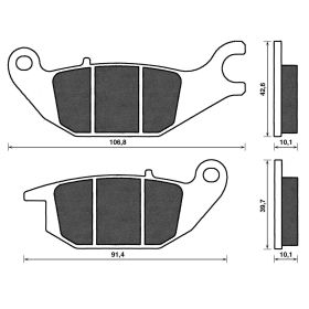 Paire de plaquettes de frein arrière C4 pour Yamaha Tricity 125