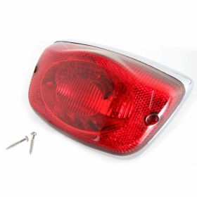 Fanale posteriore PIAGGIO rosso bordo cromo omologazione europea con lampadine