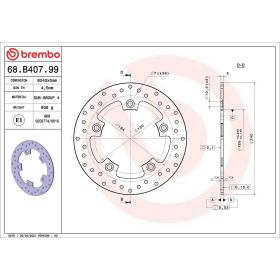 Disque de frein fixe BREMBO 68B40799 série or D.240 épaisseur 5 mm 5 trous pour KYMCO