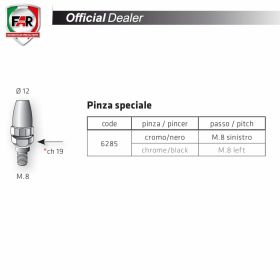 FAR Black M8 Left-Hand Thread Clamp Adapter