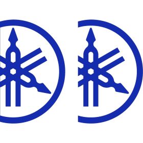 COPPIA ADESIVI BLU LOGO 3/4 14 X 9 CM