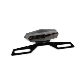 Feu arrière hexagonal LED STR8 Black-Line avec support de plaque d'immatriculation