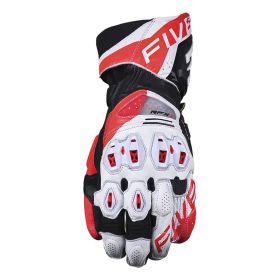 Motorcycle Gloves Racing FIVE RFX1 EVO Summer Leather White Red Fluo